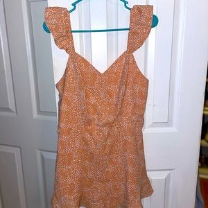 Pink Lily Peach Romper
